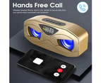 Bluebird Wireless Bluetooth-compatible Audio Double Speaker with LED Display FM Radio Alarm Clock-Luxury Gold