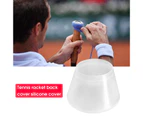 Tennis Racket Power Cap Transparent Shockproof Silicone Tennis Racket Grips Back Cover Energy Sleeve for Outdoor Sports -Clear