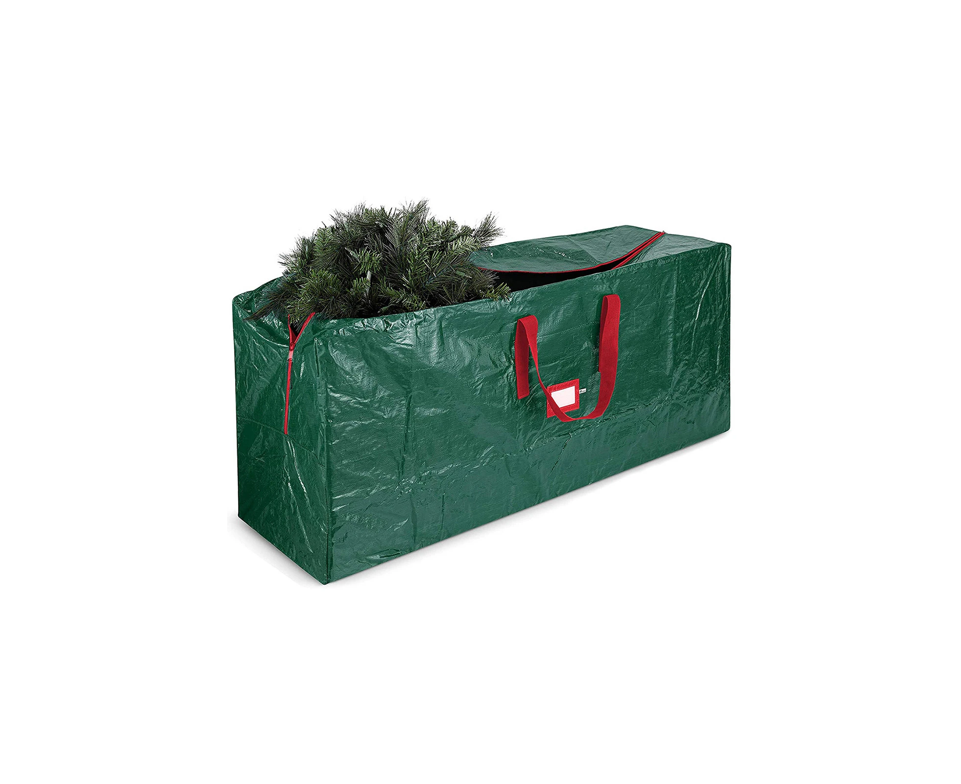 Christmas Tree Storage Bag Large Capacity Multi-function PE Handles Zipper Waterproof Artificial Tree Organizer for Home Green 3