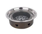 Round Stainless Steel BBQ Grill Roast Mesh Net Non-stick Barbecue Baking Pan-15cm