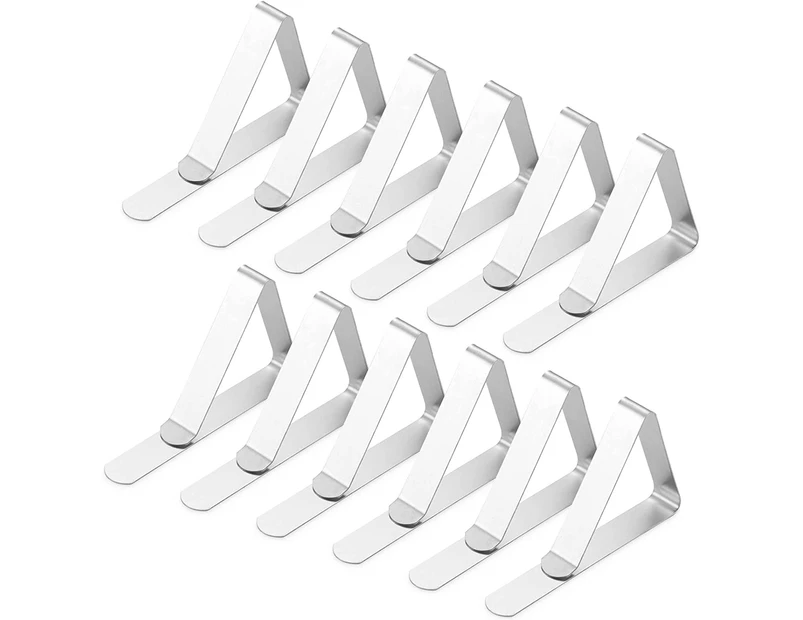 12 Pcs Tablecloth Clips Picnic Table Clips Tablecloth Clips for Picnic Table Stainless Steel Picnic Tablecloth Holder