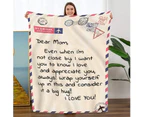 Throw Blanket to My Mom from Daughter Son,Gift for Mom Birthday,Mother Day's,Christmas,Soft Bed Flannel Blanket