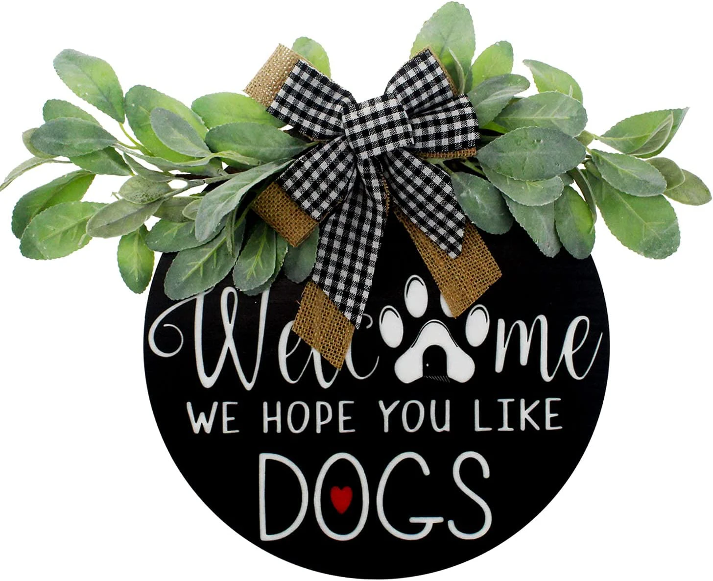 Welcome Wreath Sign for Front Door Decor Front Door Wreath Hanger For Rustic Home Decor- We Hope You Like Dogs as Home Decoration$Welcome We Hope You