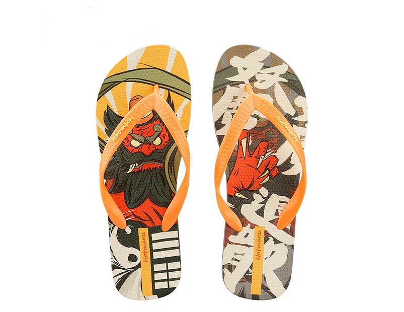 Men's Flip Flop Casual Beach Sandal Shower Shoes Slippers for Men Boys Flip Flops - Yellow