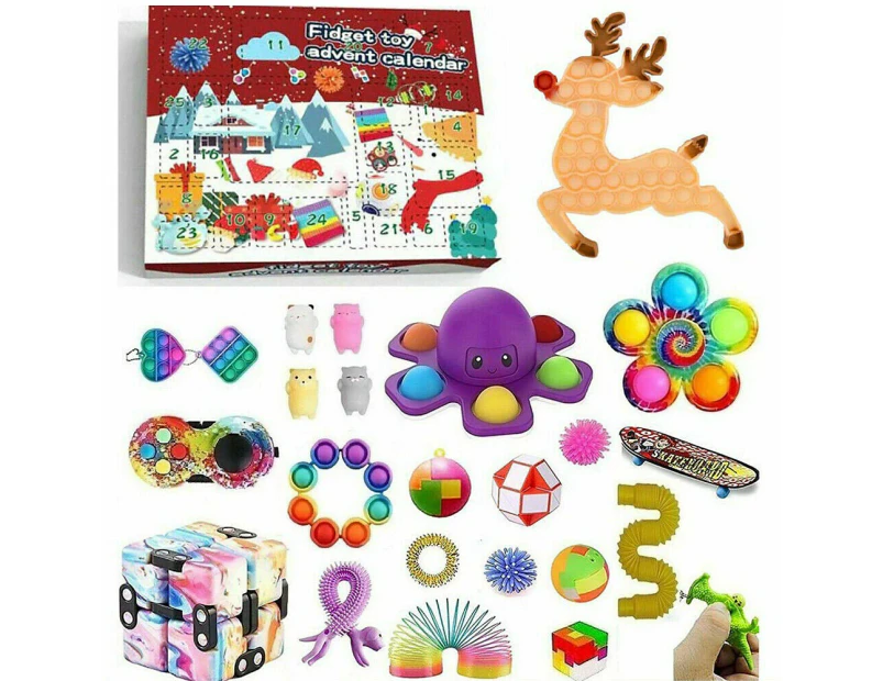 Fidget Toys 24 Days Advent Blind Box Christmas Calendar Surprise Gifts - Chirstmas Elk