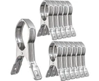 Towel Clips, Beach Chair Towel Clips, Clothes Pins Heavy Duty Outdoor, Stainless Steel Pool Towel Clips 12pcs-12 CM