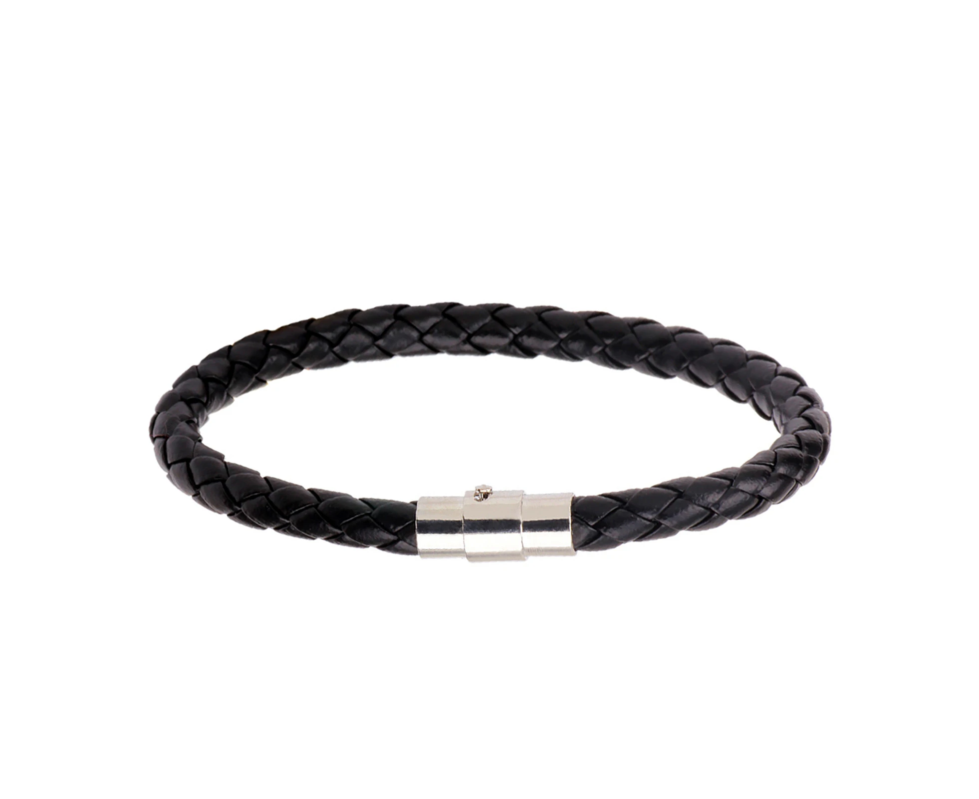 Nirvana Bracelet Braided with Magnetic Buckle Faux Leather Versatile Men Hand Chain for Anniversary-Black