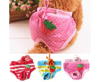 ishuif New Female Pet Dog Puppy Cute Sanitary Pant Short Panty Striped Diaper Underwear-XL Red