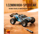 1 Set RC Car Toy with Lights Rechargeable Shock Proof Simulation Model Toy 1/32 Scale High Speed Drift Racing Remote Control Off-Road Car Boys Toy - Blue