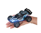 1 Set RC Car Toy with Lights Rechargeable Shock Proof Simulation Model Toy 1/32 Scale High Speed Drift Racing Remote Control Off-Road Car Boys Toy - Blue