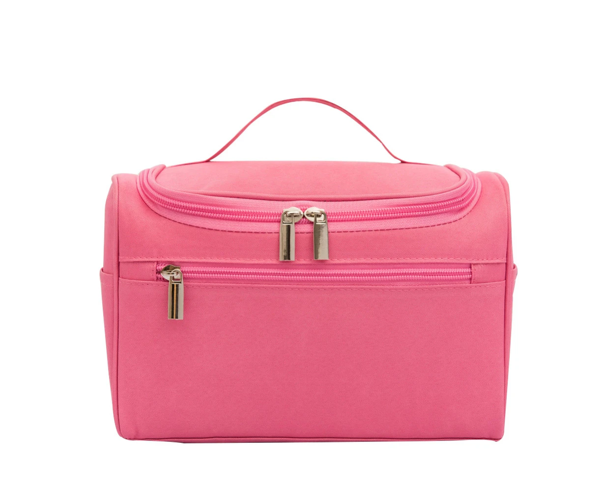 Women Large Waterproof Makeup Bag Travel Cosmetic Organizer Wash Toiletry Case - Pink