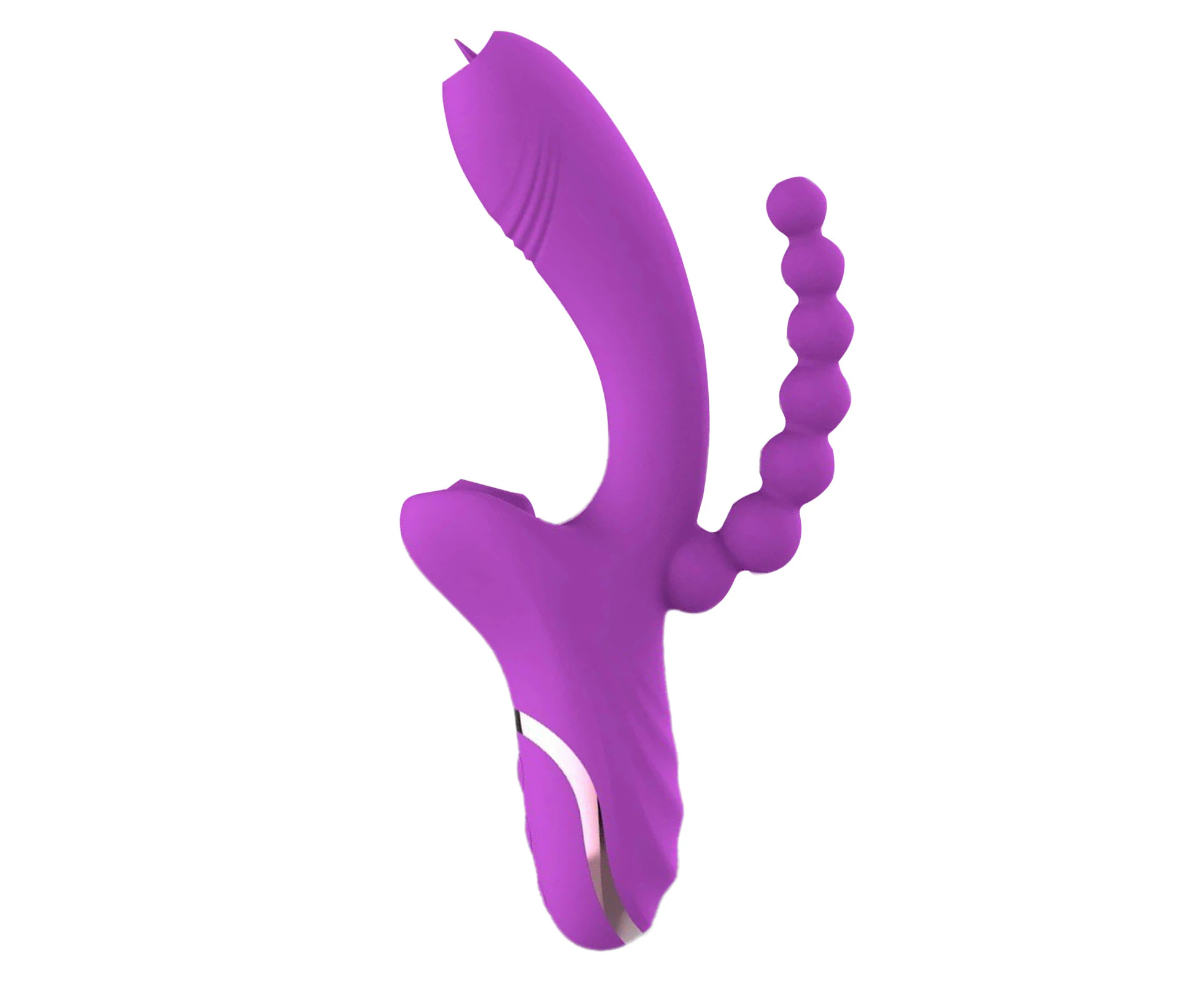 Oraway Dildo Anal Masturbation Portable Waterproof Double-head Clit Stimulator Masturbator Massage Stick for Couple  - Purple