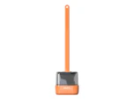 Silicone Toilet Brush and Holder,Toilet Brush and HolderToilet Bowl BrushClean Toilet Corner Easily -Orange