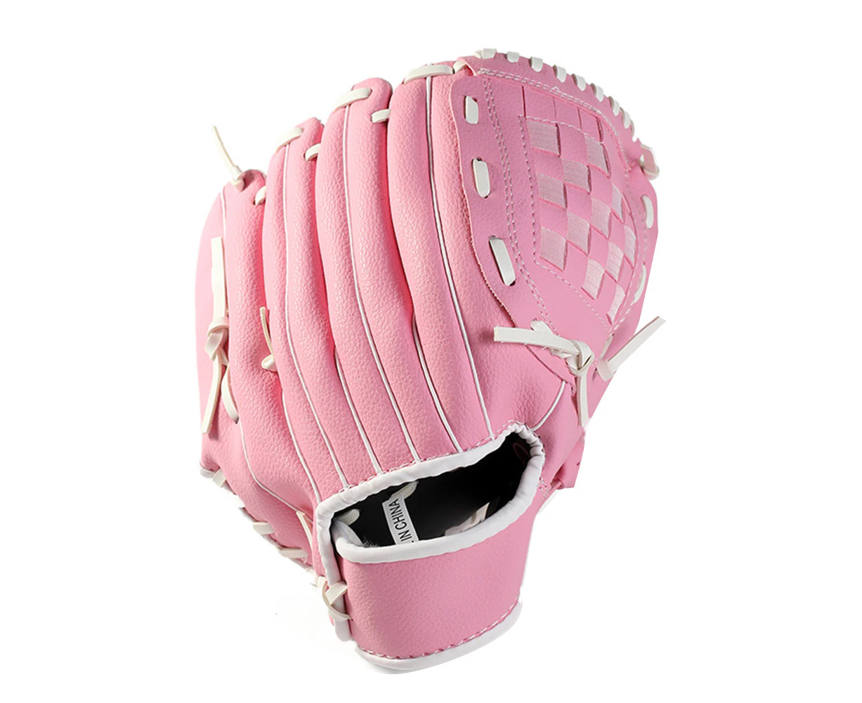 Outdoor Sports Youth Adult Left Hand Training Practice Softball Baseball Gloves - M Pink