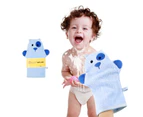 Washcloths Kids Wash Gloves Bath Sponge Body Scrub for Toddler-White Sheep