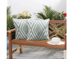 Outdoor Waterproof Boho Throw Pillow Covers Geometric Pillow Cases for Patio Garden Set of 2, 18 X 18 Inches - Gray