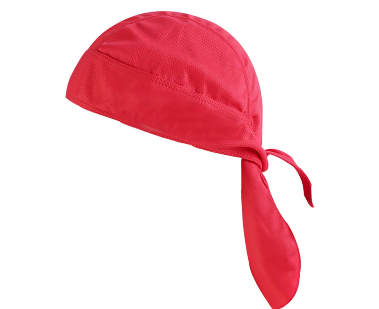 Outdoor Sport Cycling Bike Bicycle Breathable Quick-Dry Headband Cap Bandana Hat-Red