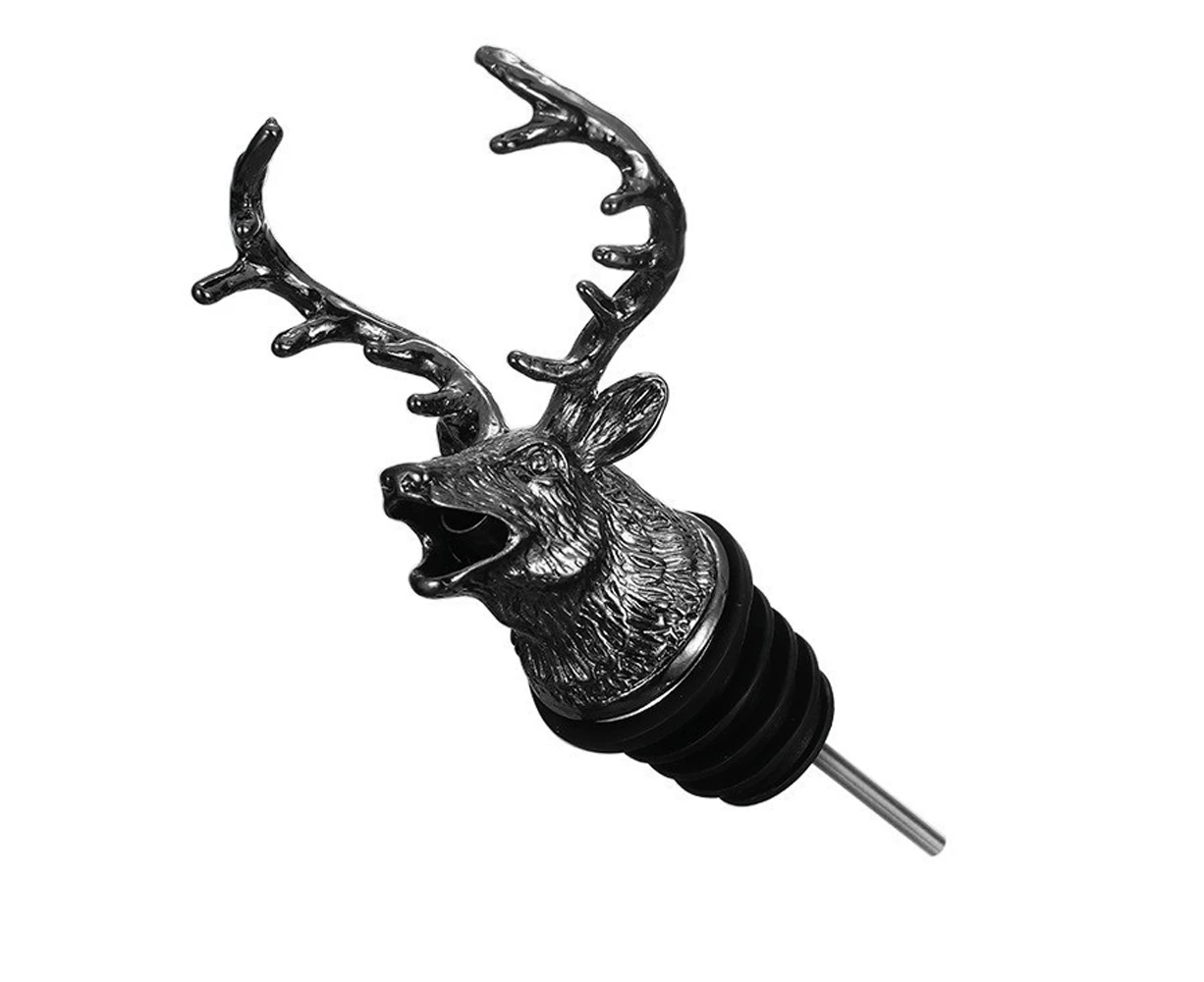 Aerator Pourer Spout Bottle Pourers for Alcohol Stainless Steel Deer Stag Head Wine Pourer Stags