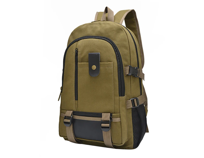 Backpack Large Capacity Anti-Theft Design Canvas Canvas Backpack for Daily Life - Army Green