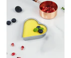 Cake Mold Cute Heart Shape Nonstick Easy to Clean Quick Release DIY Mini Heat Resistant Jelly Mold Kitchen Tool - Silver