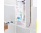 Toothbrush Holder Automatic Toothpaste Dispenser Wall Mount Rack Bathroom Tools Set