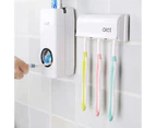 Toothbrush Holder Automatic Toothpaste Dispenser Wall Mount Rack Bathroom Tools Set