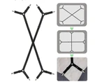 Cross Sheet Holder Straps - Sheet Holder Straps That Hold a Fitted Sheet or Flat Sheet in Place, Black