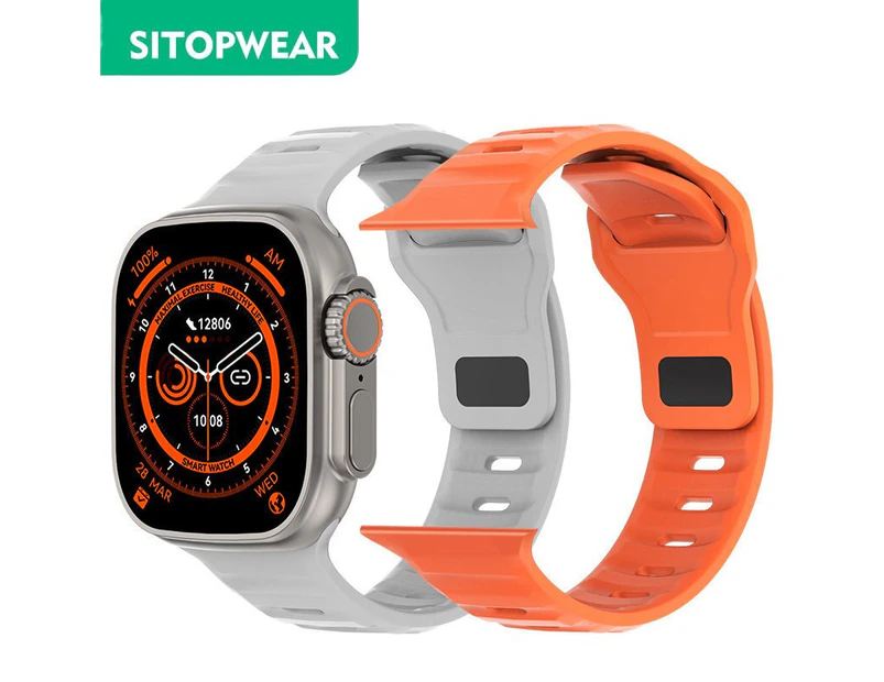 SitopWear Smart Watch Ultra Men Women Smartwatch Bluetooth Calls Temperature Measuring Health Monitoring Wireless Charging - With Silicone Strap7