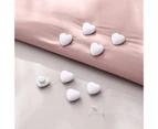 1 Set Elegant Heart Shape Quilt Fixer Cute Anti-slid Metal Quilt Cover Gripper Household Supplies - White Heart