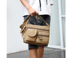 Retro Canvas Large Capacity Men's Outdoor Casual Single Shoulder Crossbody Bag - Brown