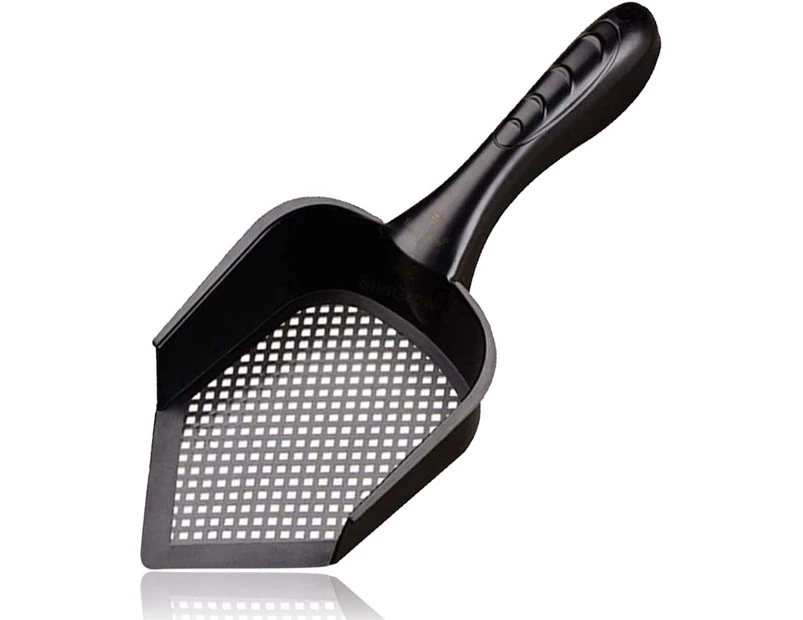 Pet Litter Shovel, Black 12" X 5" X 2" Plastic Shovel, Deep Shatter Resistant Edges