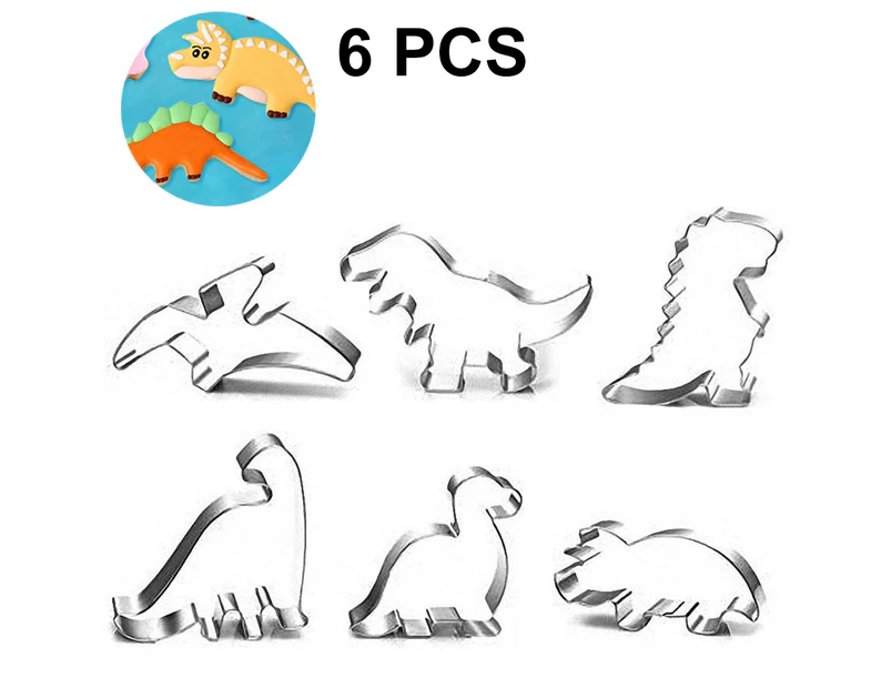 8Pcs Dinosaur Cookie Cutter, Fondant Cookie Cutter for Kids Baking Cookies, Stainless Steel Cookie Cutter Set, Dinosaur Cookie Cutter