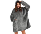 Pullover Sweatshirt Hooded Robe Blanket Hoodie, Blanket Sweatshirt Flannel Hoodies