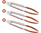 Kitchen Food Tongs - 7" Mini Silicone Serving Tongs - Set of 3