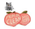Cat Litter Mat Fruit Shape S Resistance Flexible Easy To Clean Pet Food Catching Placemat For Pet Cat Peach 40X60Cm / 15.7X23.6In