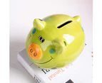 Ceramic Piggy Bank for Kids Coin Bank for Boys and Girls Unique Birthday Gift Nursery Decor Piggy Banks Green (5x5x4inch)