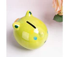 Ceramic Piggy Bank for Kids Coin Bank for Boys and Girls Unique Birthday Gift Nursery Decor Piggy Banks Green (5x5x4inch)