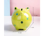 Ceramic Piggy Bank for Kids Coin Bank for Boys and Girls Unique Birthday Gift Nursery Decor Piggy Banks Green (5x5x4inch)