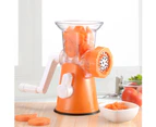 Powerful Meat Grinder Multifunctional Manual Food Cutter Blender Grinding Tool-Orange