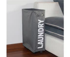 Folding Dirty Clothes Baskets With Wheels Organizer Home Storage Laundry Hamper Lightgray