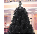 Black Christmas Tree 4FT/1.2M Fluffy Tips Metal Stand Easy Assemble Xmas Party