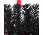 Black Christmas Tree 4FT/1.2M Fluffy Tips Metal Stand Easy Assemble Xmas Party