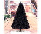 Black Christmas Tree 4FT/1.2M Fluffy Tips Metal Stand Easy Assemble Xmas Party