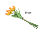 30Pcs Real touch Artificial Tulip Flower Fake Flower Gift for Home Wedding Decor(Sunset Color)