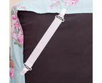 4Pcs Bed Sheet Holder Adjustable Length Elastic Nylon Bed Sheet Clips Straps Sheet Holder Mattress Clips for Bedroom