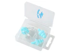 1 Set Surf Ear Plug No Deformation Wear-Resistant Protective Gear Soft Silicone Nose Clip for Surfing - Lake Blue