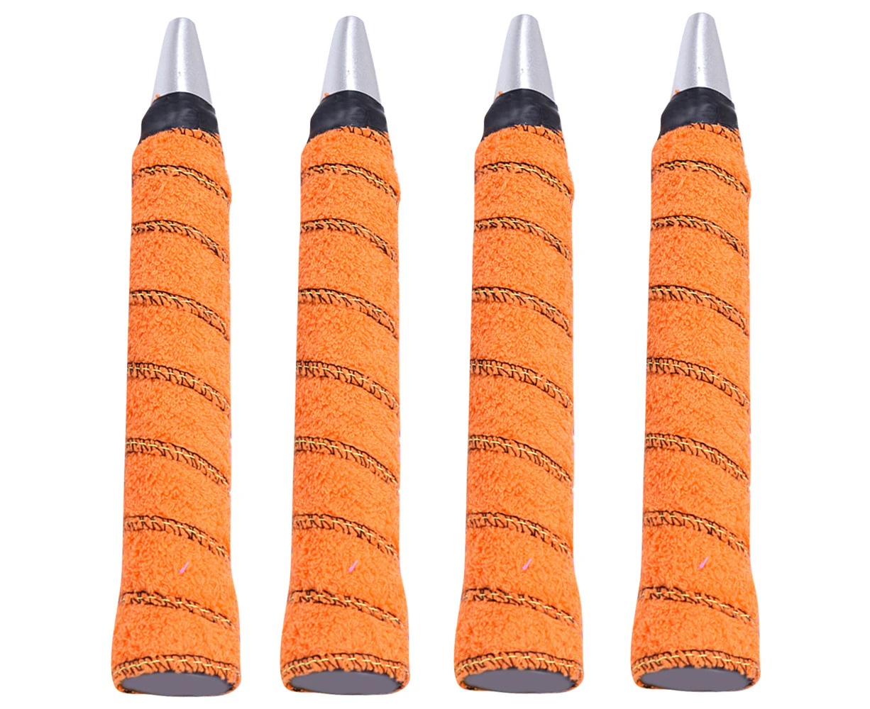 Badminton Tennis Racket Overgrip Cotton Towel Grip Anti-Skid Sweatband Tape Hand Glue -Orange