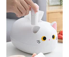 Tissue Holder Large Capacity with Toothpick Box Multifunctional Non-slip Dustproof Cartoon Cat Napkin Organizer Box for Dormitory-White