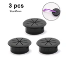 3PCS Desk Cord Grommets Wire Cable Hole Cover for Office PC Desk-Black