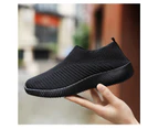 Women Shoes Fabric High Quality Breathable Sneakers - Black - Black
